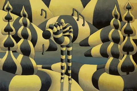 Alan Kenny, THE STRIPED MUSICIAN, 1999, oil on board