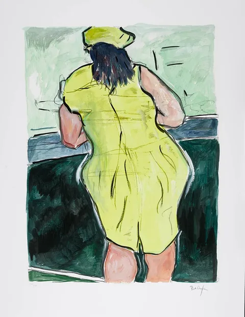 Bob Dylan, WOMAN IN RED LION PUB [THE DRAWN BLANK SERIES], 2008, giclée print on Hahnemüle Museum etching paper; (no. 112 from an edition of 295); (unframed)