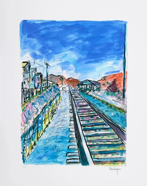Bob Dylan, TRAIN TRACKS - PORTFOLIO [THE DRAWN BLANK SERIES][SET OF FOUR], 2008, giclée print on Hahnemüle Museum etching paper; (4); (each no. 112 from an edition of 295); (unframed)
