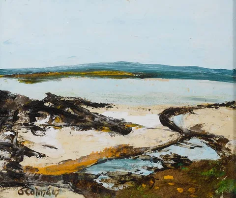 THE CORAL STRAND, CONNEMARA by Séamus Ó Colmáin, oil on board, sold Dec 2022