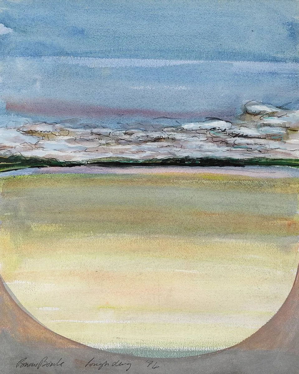 LOUGH DERG by Brian Bourke, 1974, mixed-media, sold Dec 2022