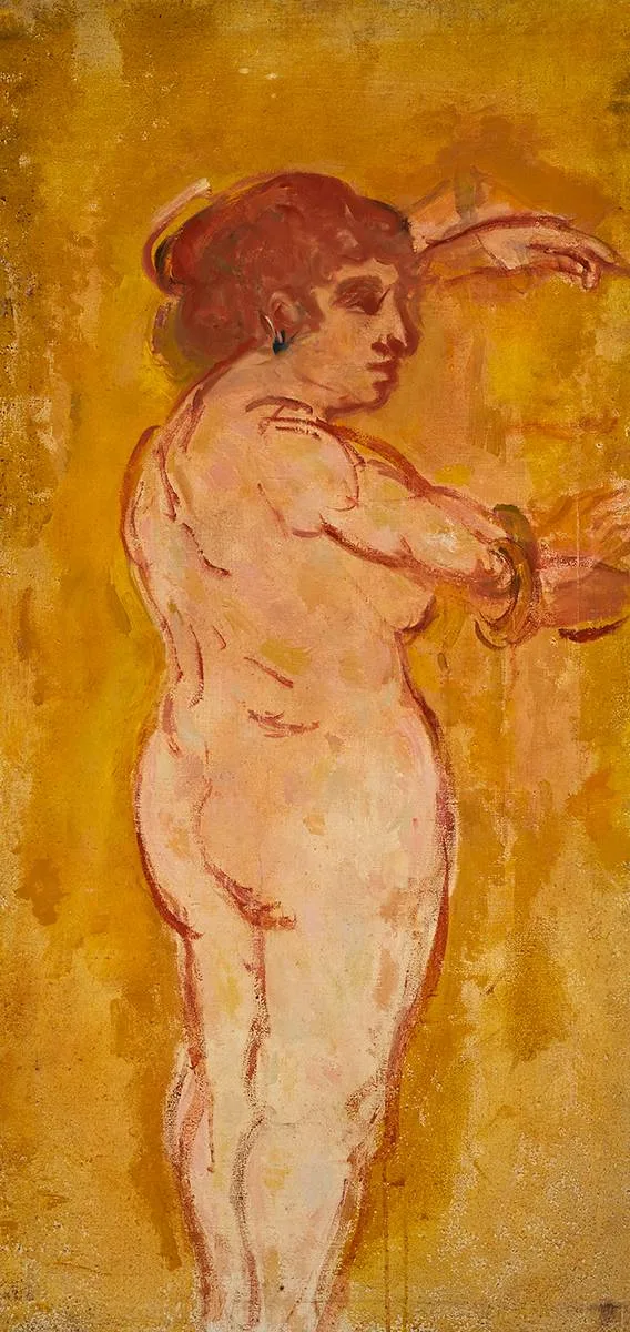 STANDING NUDE by Stella Steyn, oil on canvas, sold Dec 2022