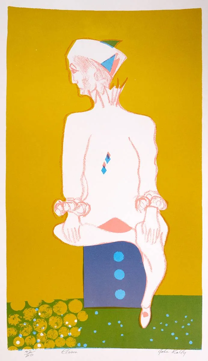 CLOWN by John Kelly, lithograph; (no. 42 from an edition of 80); (unframed), offered Dec 2022