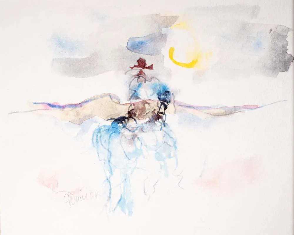 LONE HORSEMAN by Gerald Davis, 2004, unique giclée print; (unframed), offered Dec 2022