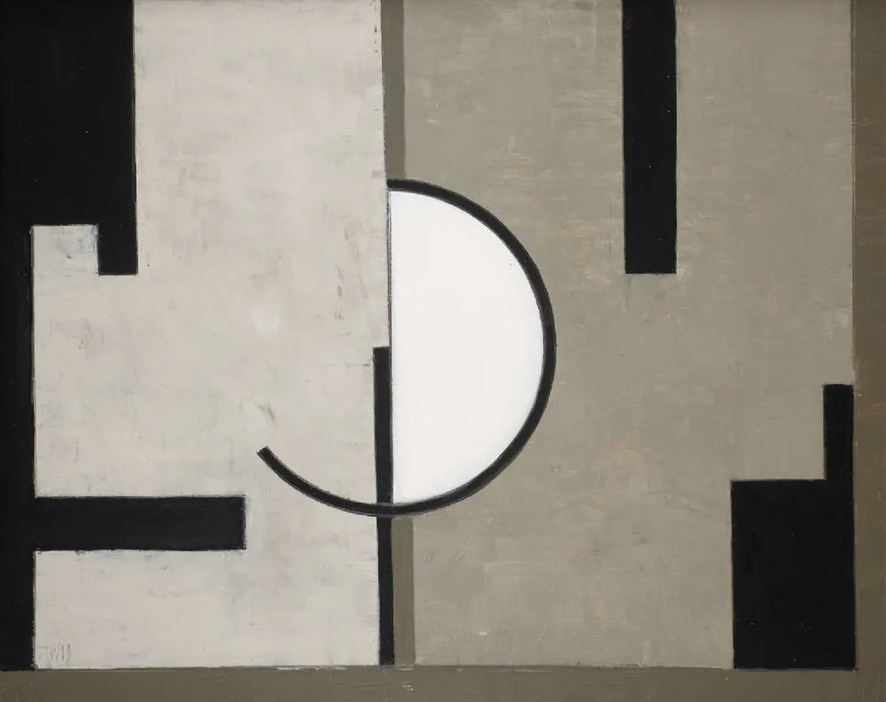 URBAN ABSTRACTION by Tim Woolcock, 2011, oil on panel, sold Dec 2022