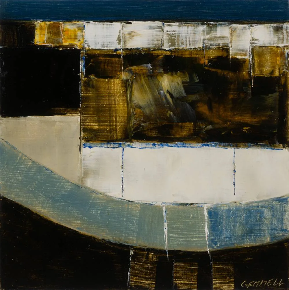 BLUES IN WINTER by Michael Gemmell, oil on board, sold Dec 2022