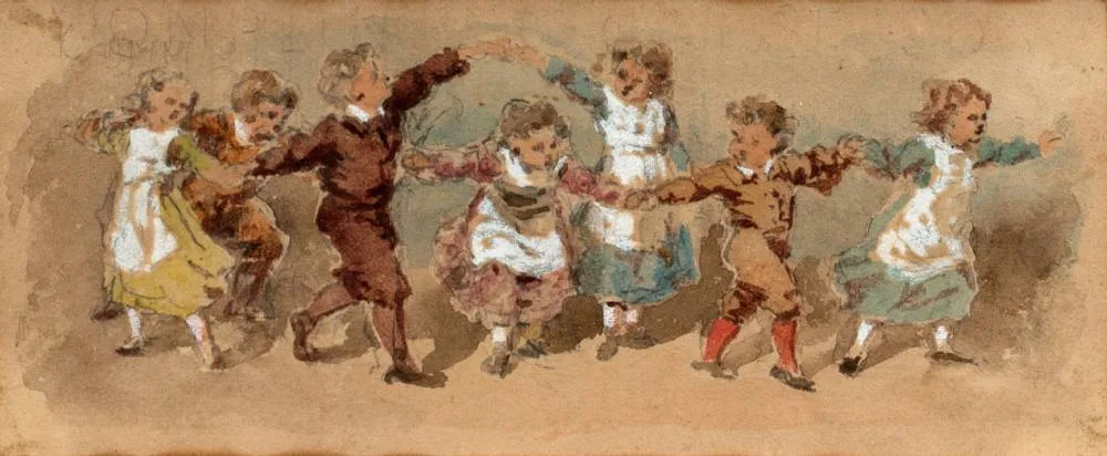 CHRISTMAS CARD by Samuel McCloy, pencil and watercolour, sold Dec 2022