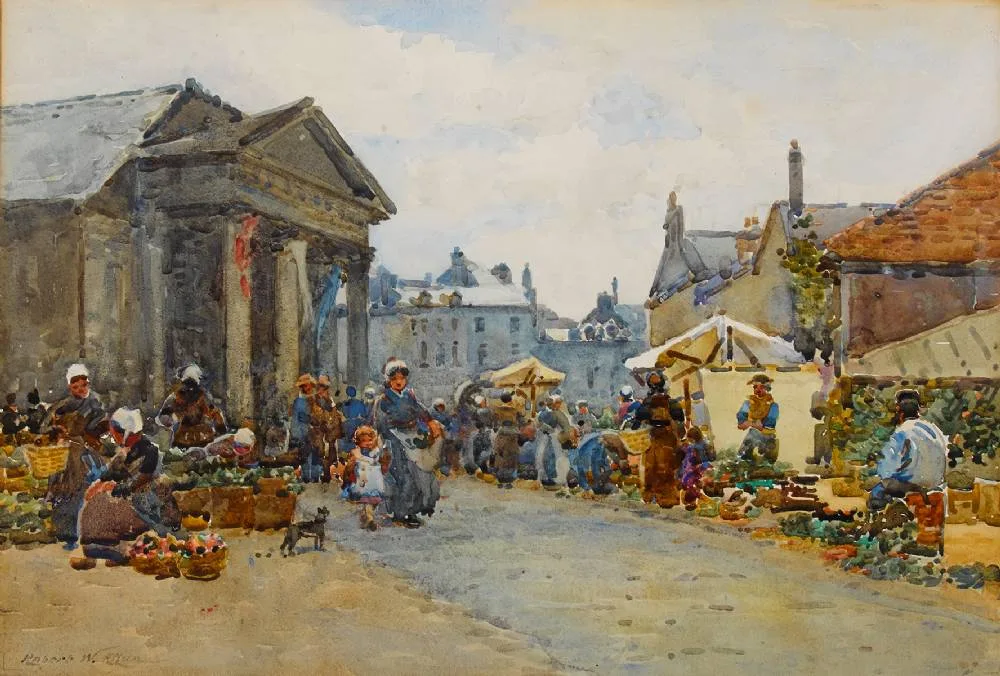 BRETON SCENE by Robert Weir Allan, watercolour, offered Dec 2022