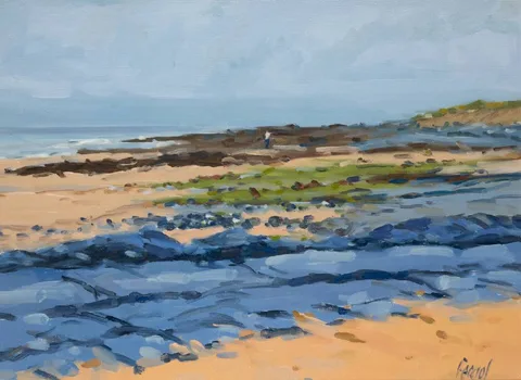 Fergal Flanagan, BEACHLINE, FANORE STRAND, COUNTY CLARE, 1991, oil on canvas laid on board