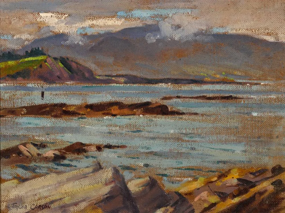 MOUNT BRANDON, COUNTY KERRY by Robert Taylor Carson, oil on board, offered Dec 2022