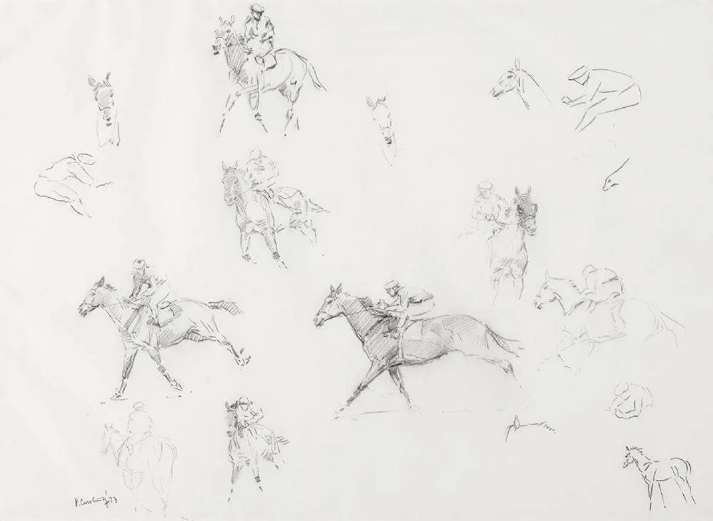 SKETCHES by Peter Curling, 1973, pencil, sold Dec 2022