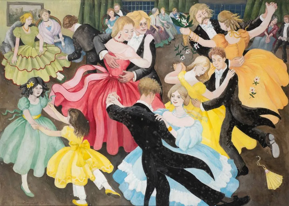 Margaret Gowan, WALTZING, 1990, gouache