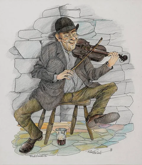 Rowel Boyd Friers, TRADITIONALIST, 1985, ink and crayon