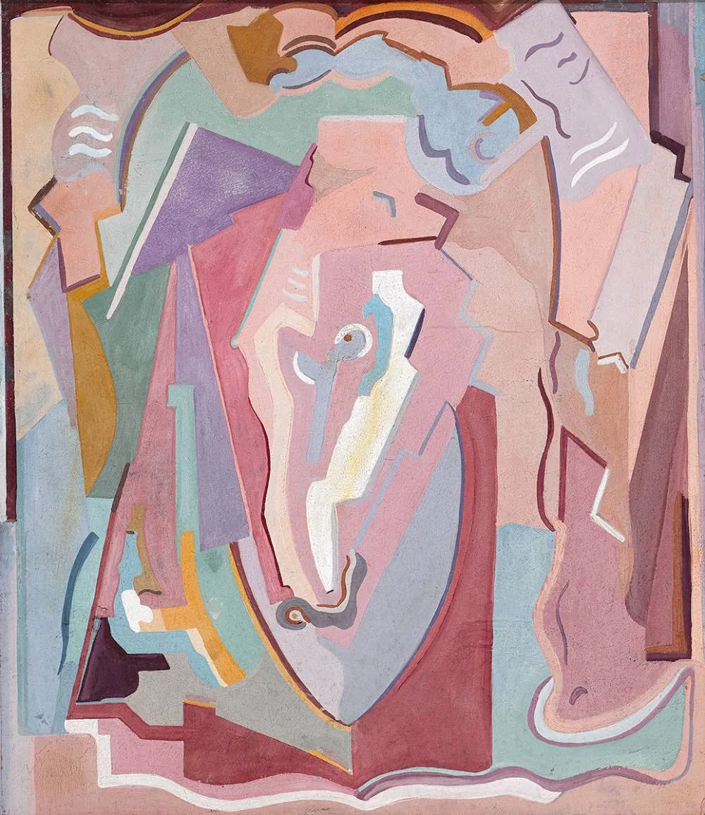 ABSTRACT COMPOSITION by Mainie Jellett, gouache, sold Nov 2022