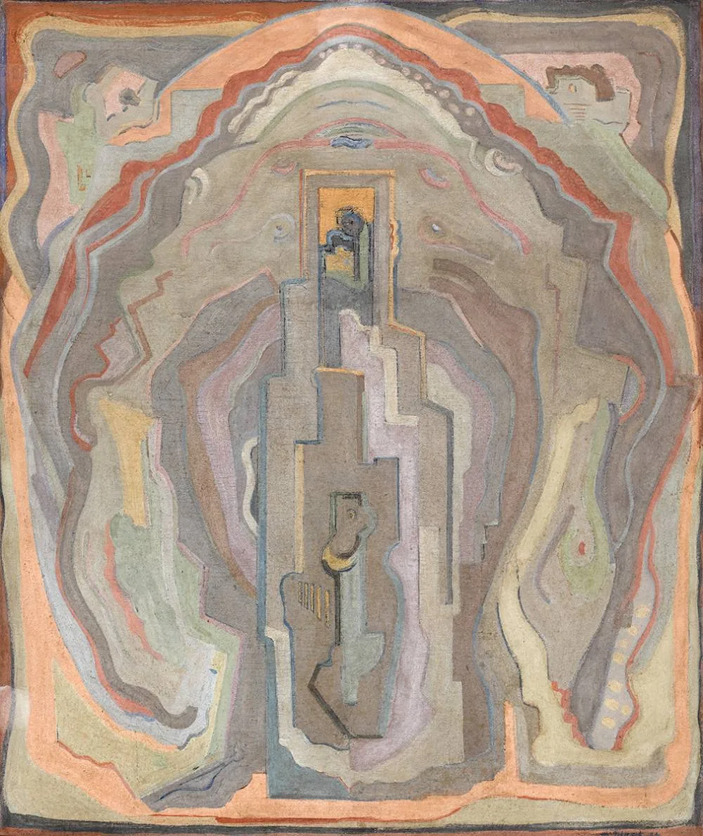 COMPOSITION by Mainie Jellett, 1936, oil on canvas, offered Nov 2022