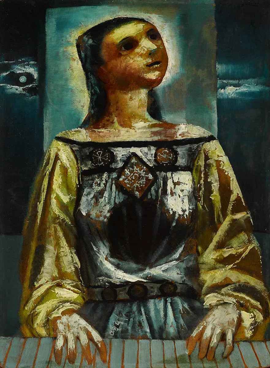 THE PIANIST by Daniel O'Neill, oil on board, sold Nov 2022