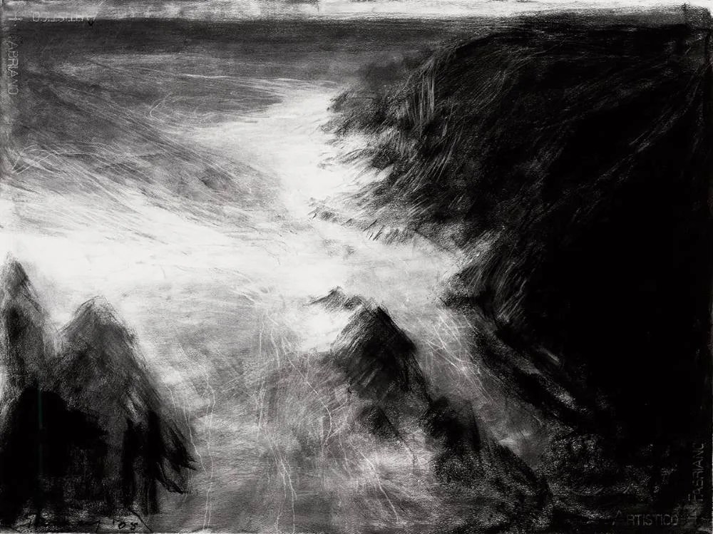 UNTITLED by Donald Teskey, 2008, charcoal on Fabriano paper, sold Nov 2022