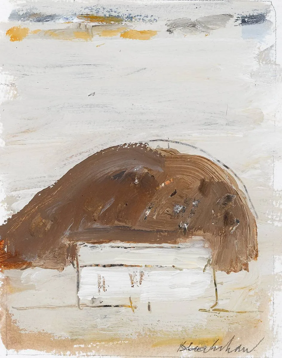 ANOTHER PLACE by Basil Blackshaw, oil on paper; (double-sided), sold Nov 2022