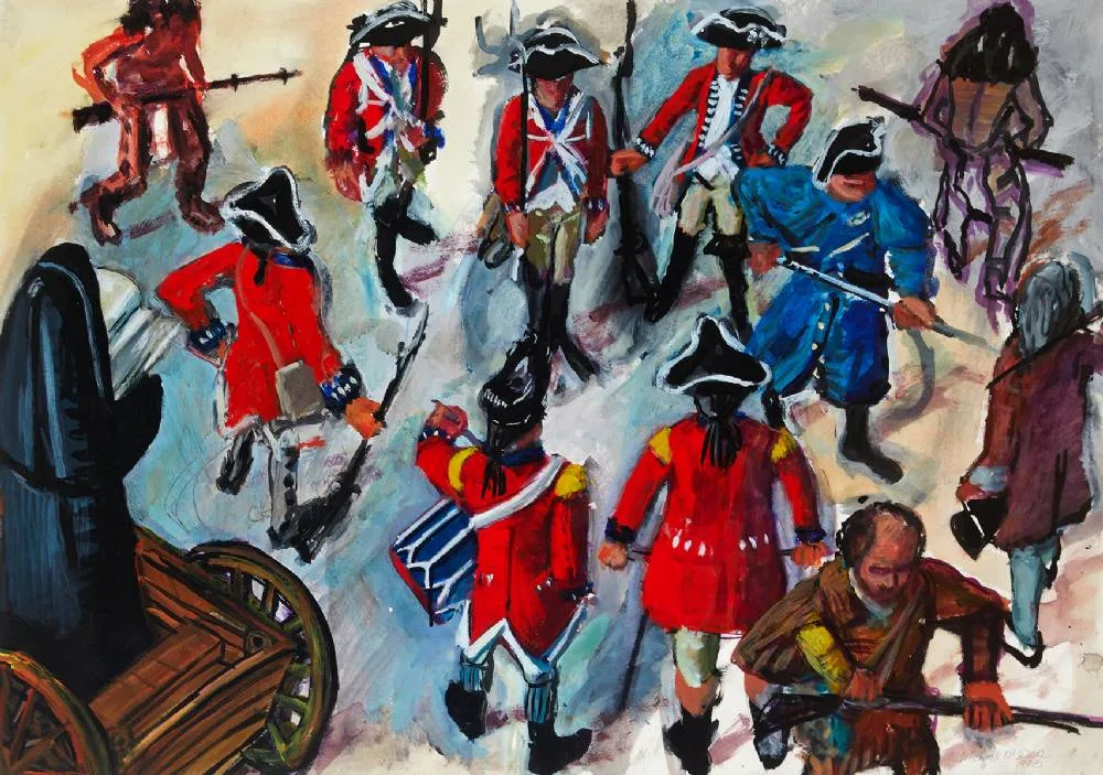 Michael O'Dea, RENDEZVOUS, 1995, acrylic and Indian ink on paper