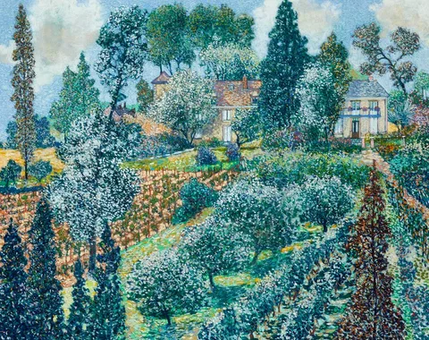 Victor Richardson, RURAL SCENE, FRANCE, pastel