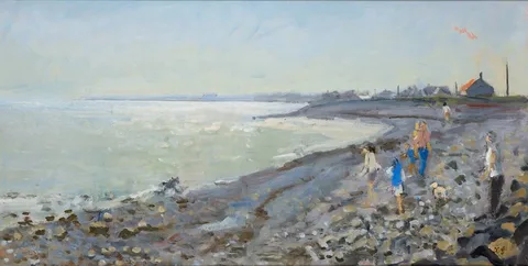 David Goldberg, AFTERNOON LIGHT AT WHITESTOWN, COUNTY LOUTH, oil on board
