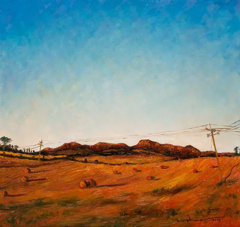 Mark (Rasher) Kavanagh, HAY BAILS ON BRAY HEAD HILL, 2005, oil on canvas