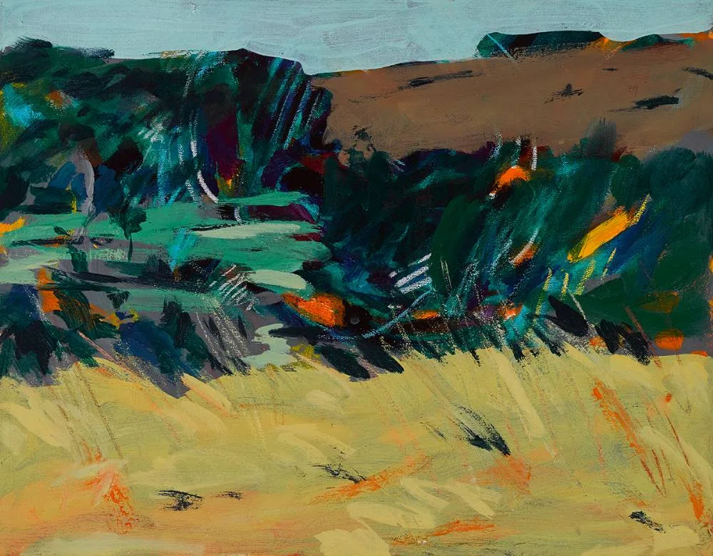 WICKLOW LANDSCAPE by Robert Armstrong, 1990, oil on canvas; (unframed), sold Oct 2022