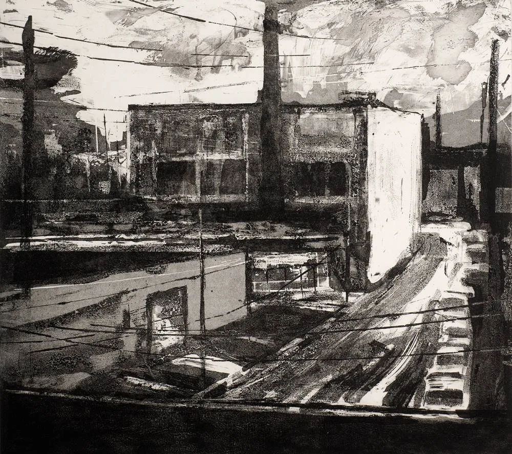 JO-MAR BUILDING by Donald Teskey, 2009, etching; (no. 1 from an edition of 30), sold Oct 2022
