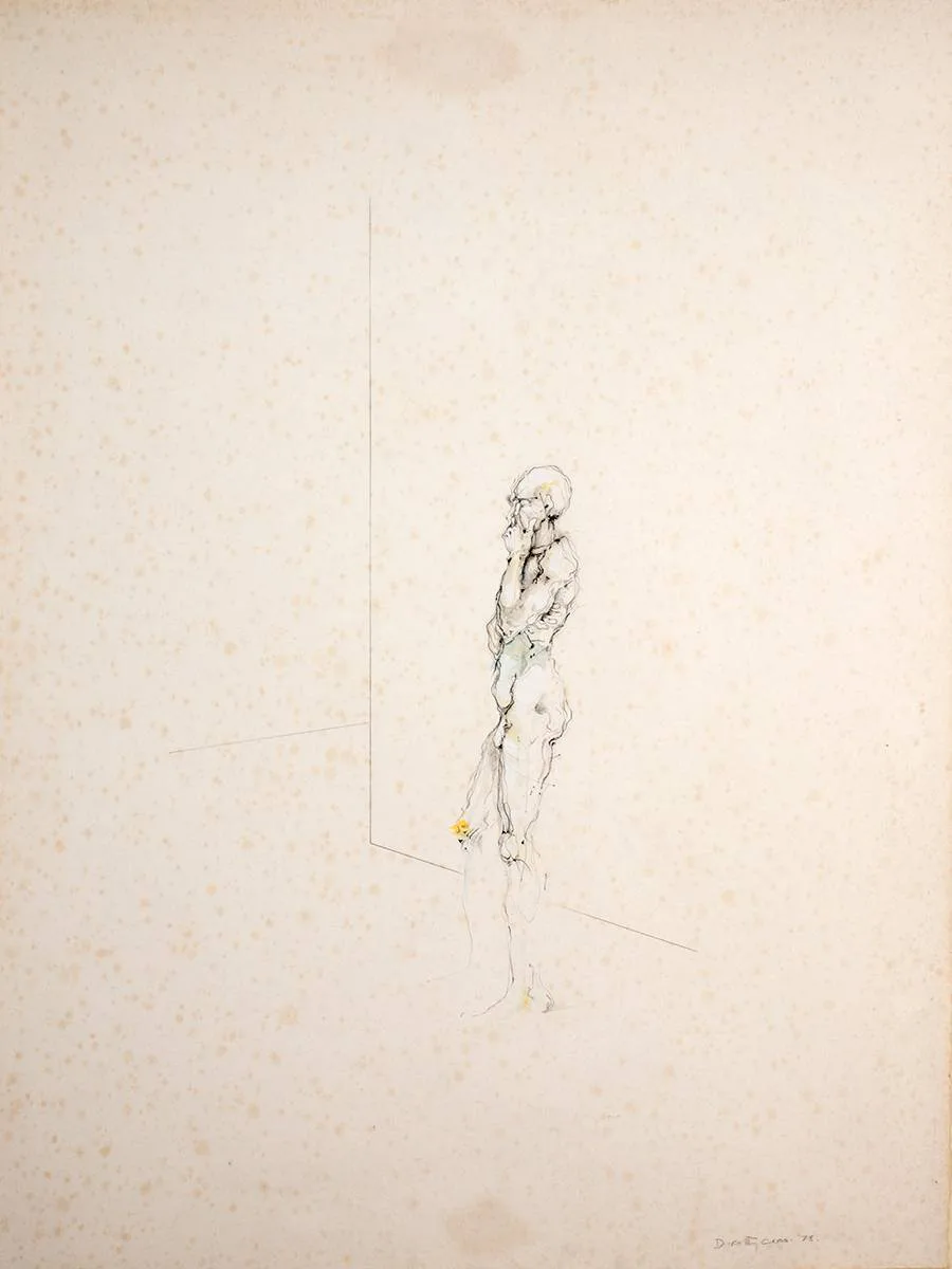 FIGURE by Dorothy Cross, 1978, pencil, ink and gouache, offered Oct 2022