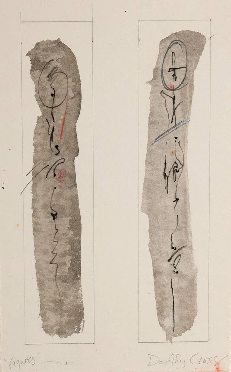 FIGURES by Dorothy Cross, ink and watercolour, sold Oct 2022