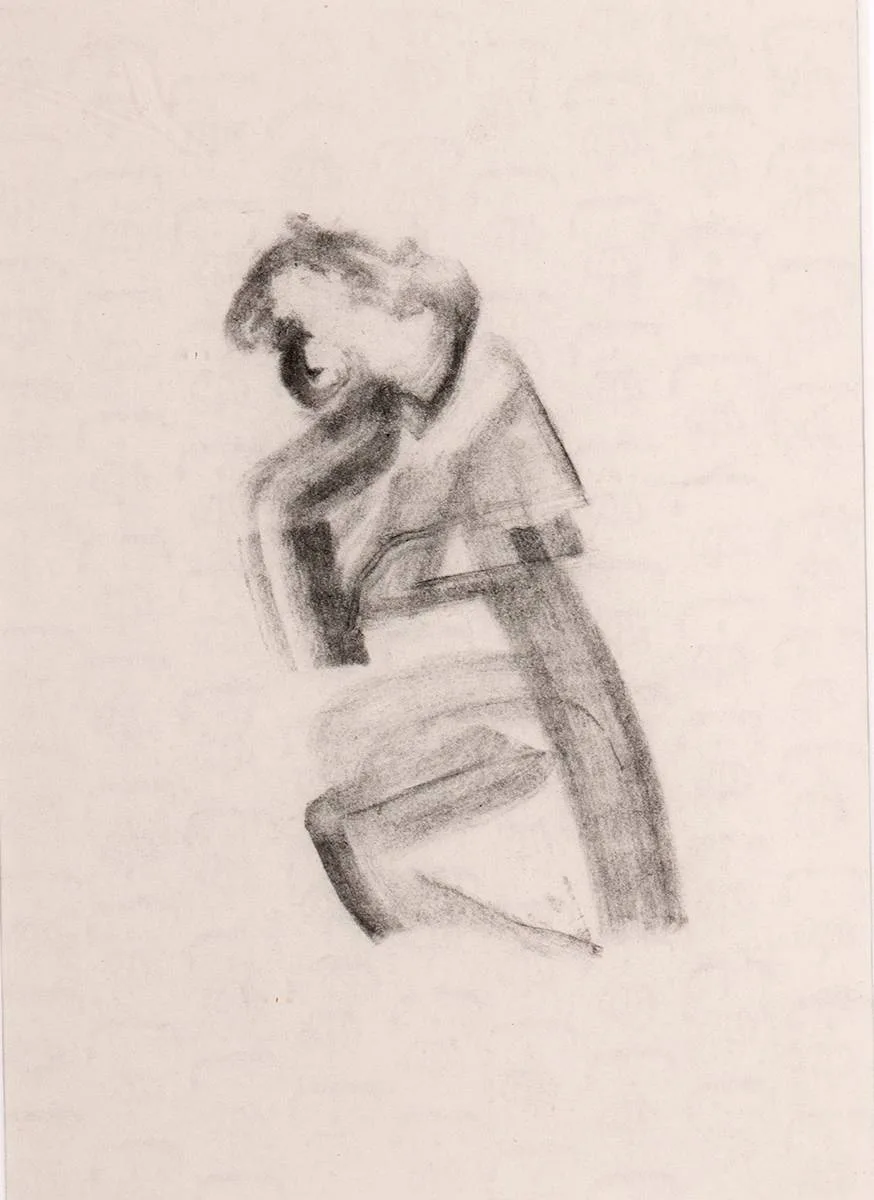 ABSTRACT FIGURE by Daniel O'Neill, charcoal, sold Oct 2022