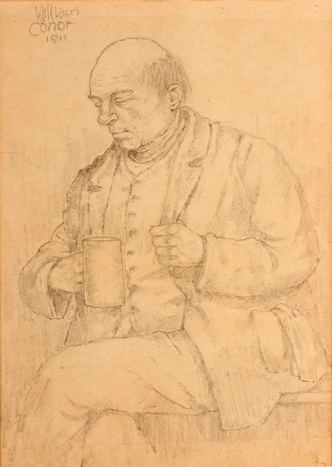 William Conor, PORTRAIT OF A GENTLEMAN, 1911, pencil