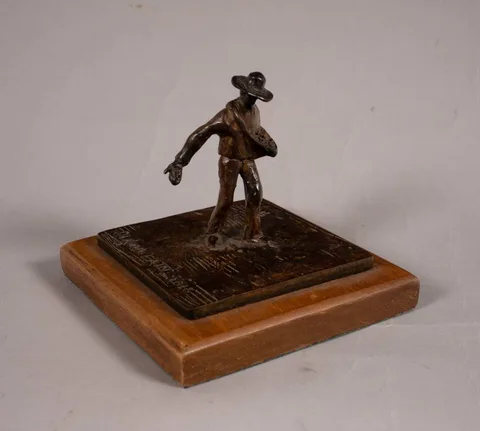 SOWER V by Joseph Sloan, 2016, bronze on wooden base; (artist's proof IIV), offered Oct 2022