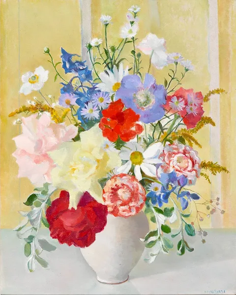 Moyra Barry, SUMMER FLOWERS, oil on canvas