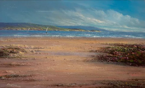 BEACH SCENE, WEST OF IRELAND by Gerry Marjoram, oil on canvas, sold Oct 2022