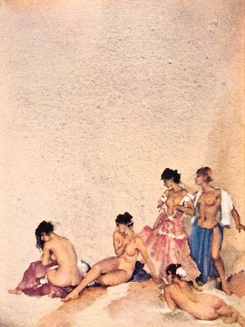 William Russell Flint, MUTINOUS MAIDS, print; (no. 587 from an edition of 750)