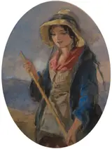 Francis William Topham, GIRL WITH A HAND RAKE