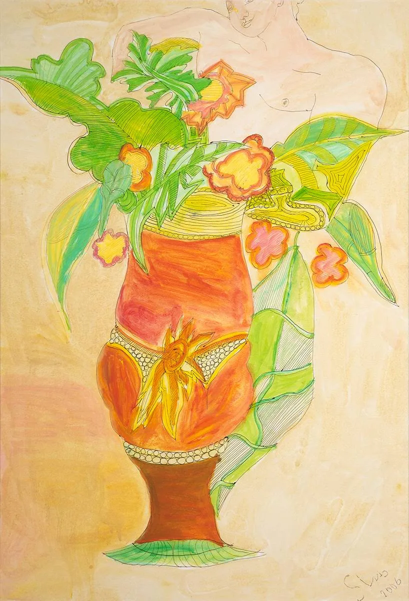 FLOWER ARRANGEMENT by Piet Sluis, 2006, mixed-media, offered Oct 2022