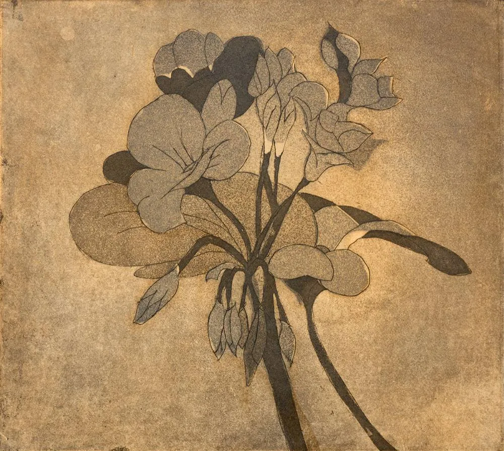 Noelle Barry, FLOWER STUDY, 1981, etching; (no. 1 from an edition of 12)
