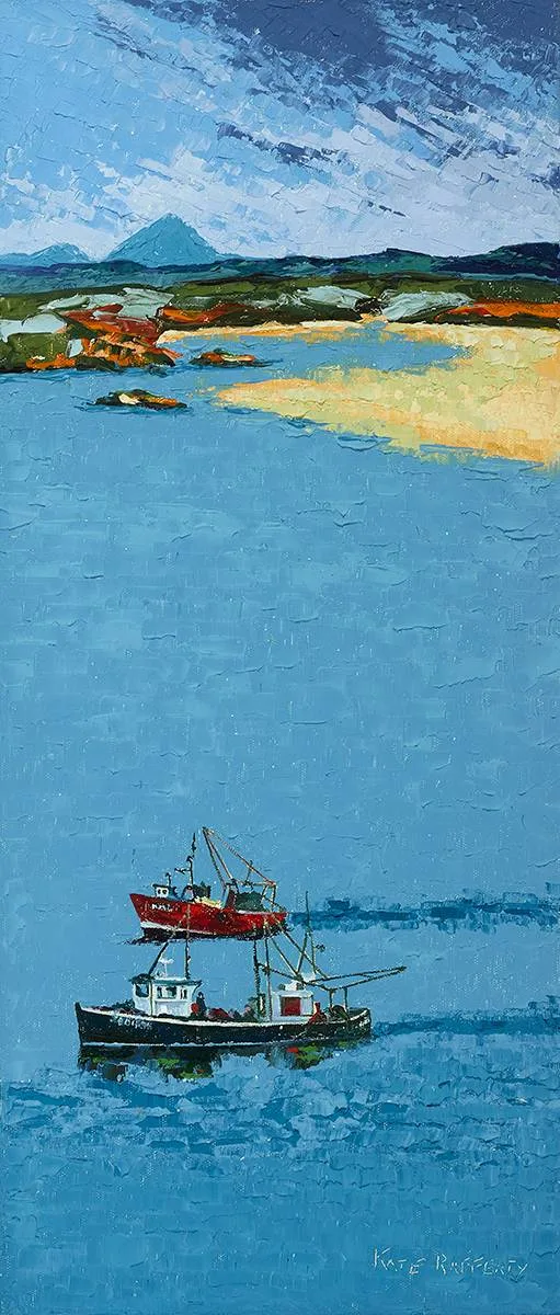 SETTING OFF, CRUIT ISLAND, COUNTY DONEGAL by Kate Rafferty, oil on canvas, offered Oct 2022