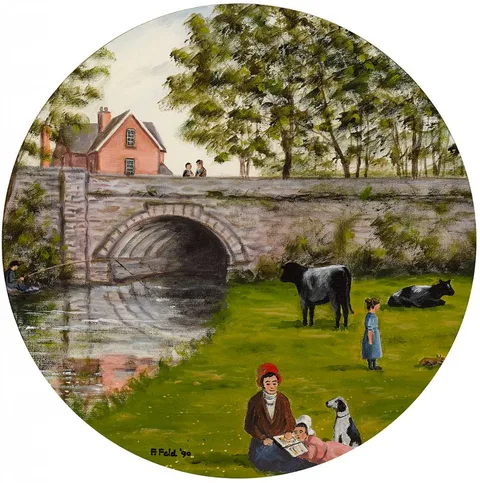 Frank Feld, RURAL SCENES WITH FIGURES, 1990, oil on canvas