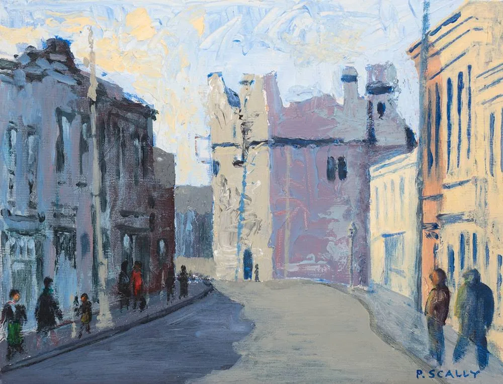 P. J. Scally, CASTLE STREET, DALKEY, acrylic on paper