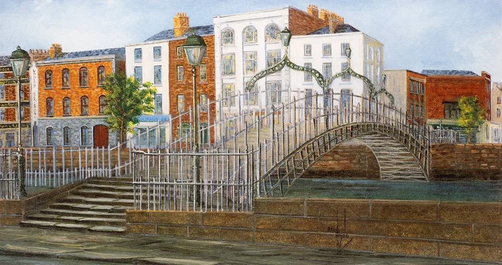 Brendan Hayes, FOUR COURT'S, HA'PENNY BRIDGE and THE GRAND CANAL AT RANELAGH, 1994 [SET OF THREE], lithograph; (3)