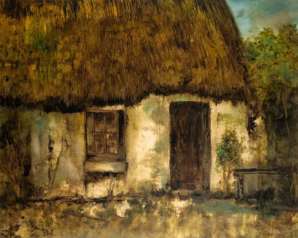 Geoff Rhind, THATCHED COTTAGE, 1973, watercolour