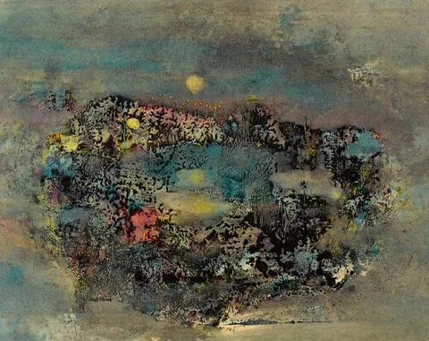 Geoff Rhind, GREY LANDSCAPE, 1974, mixed-media