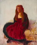 Roderic O'Conor, SEATED BRETON GIRL WITH LONG HAIR