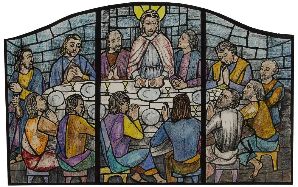THE LAST SUPPER by Gerard Dillon, gouache, crayon and pencil on card, sold Sep 2022