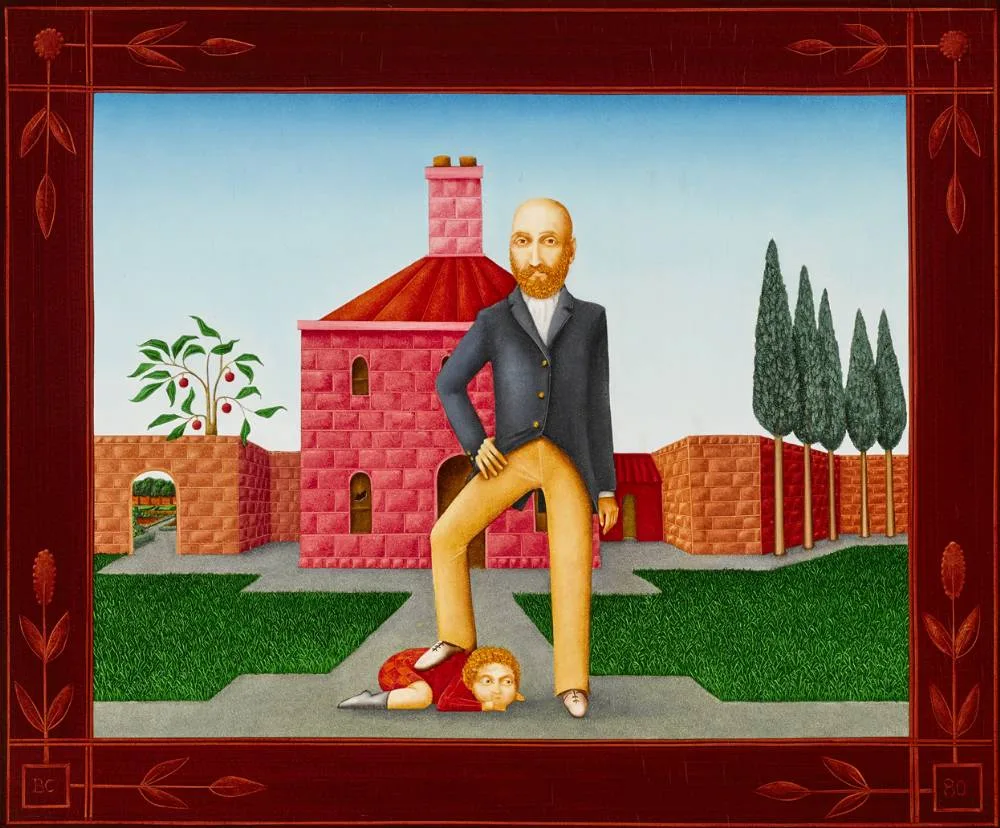 SPARE THE ROD by Barry Castle, 1980, oil on board, offered Sep 2022