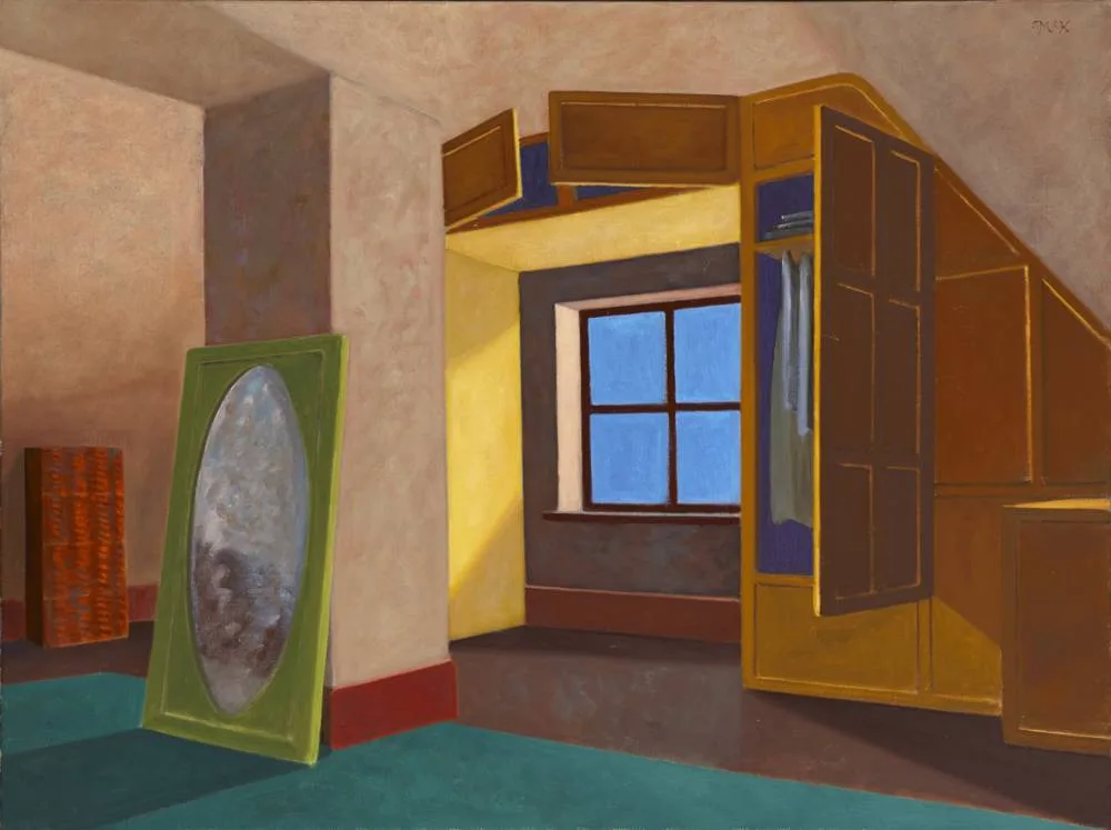 INTERIOR SCENE by Stephen McKenna, 1997, oil on canvas, sold Sep 2022
