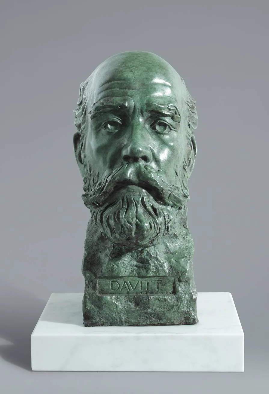MICHAEL DAVITT by Rory Breslin, 2001, bronze on marble base; (no. 3 from an edition of 6), sold Sep 2022